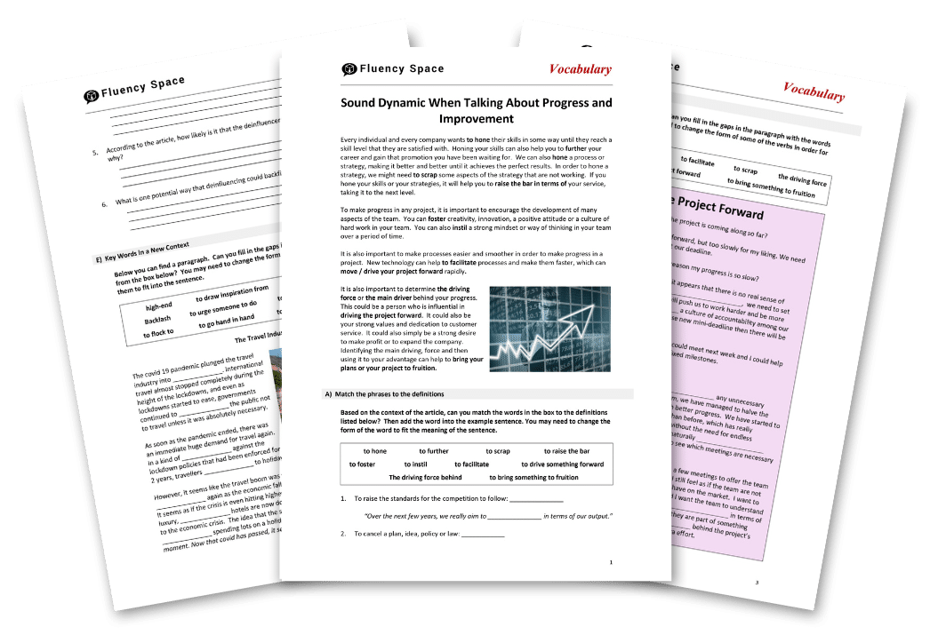 Fluency Space specialist lesson materials based on best-selling business writers